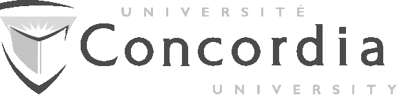 Logo noir et blanc « Concordia » avec une typographie épurée du nom de l’établissement et son blason