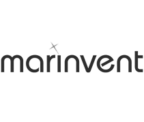 Logo noir et blanc « Marinvent » avec une typographie épurée du nom de l’entreprise